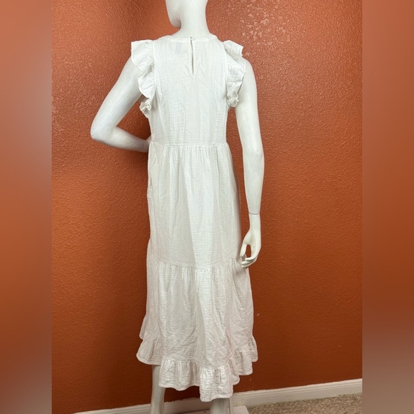 Universal Thread Cream 100% Cotton Long Sleeve Dress Size Medium - Picture 12 of 17